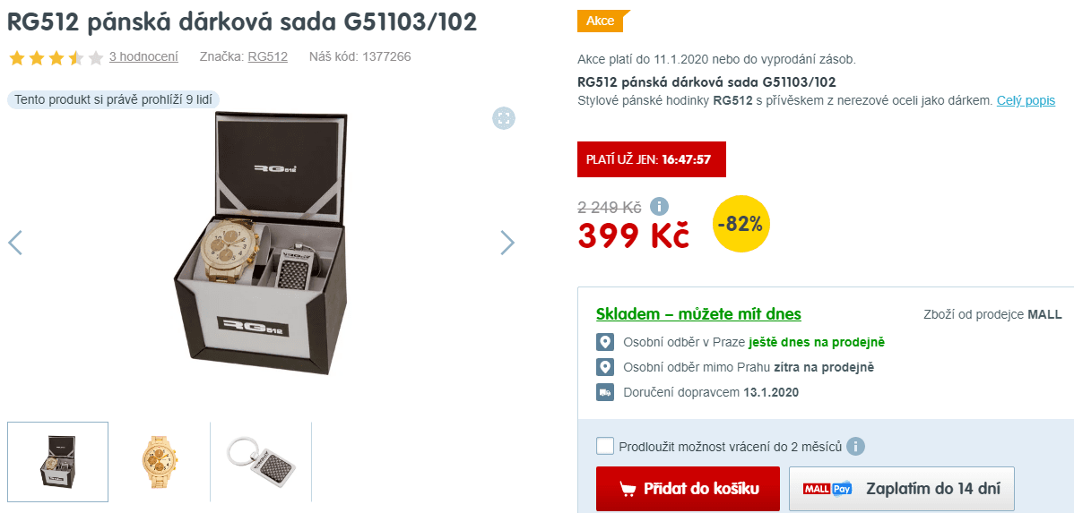 Pánské hodinky RG512 + přívěsek 