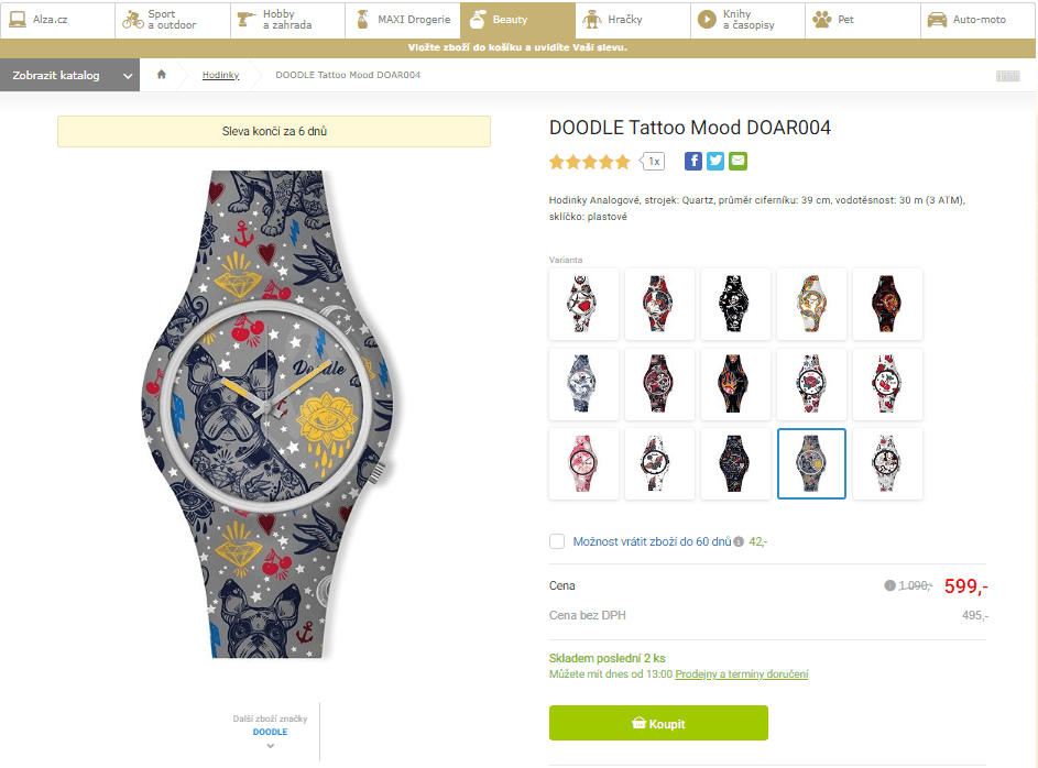 Hodinky DOODLE Tattoo Mood