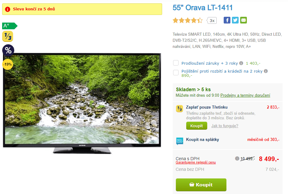 Ultra HD TV, HDR, Smart, 140cm, Orava