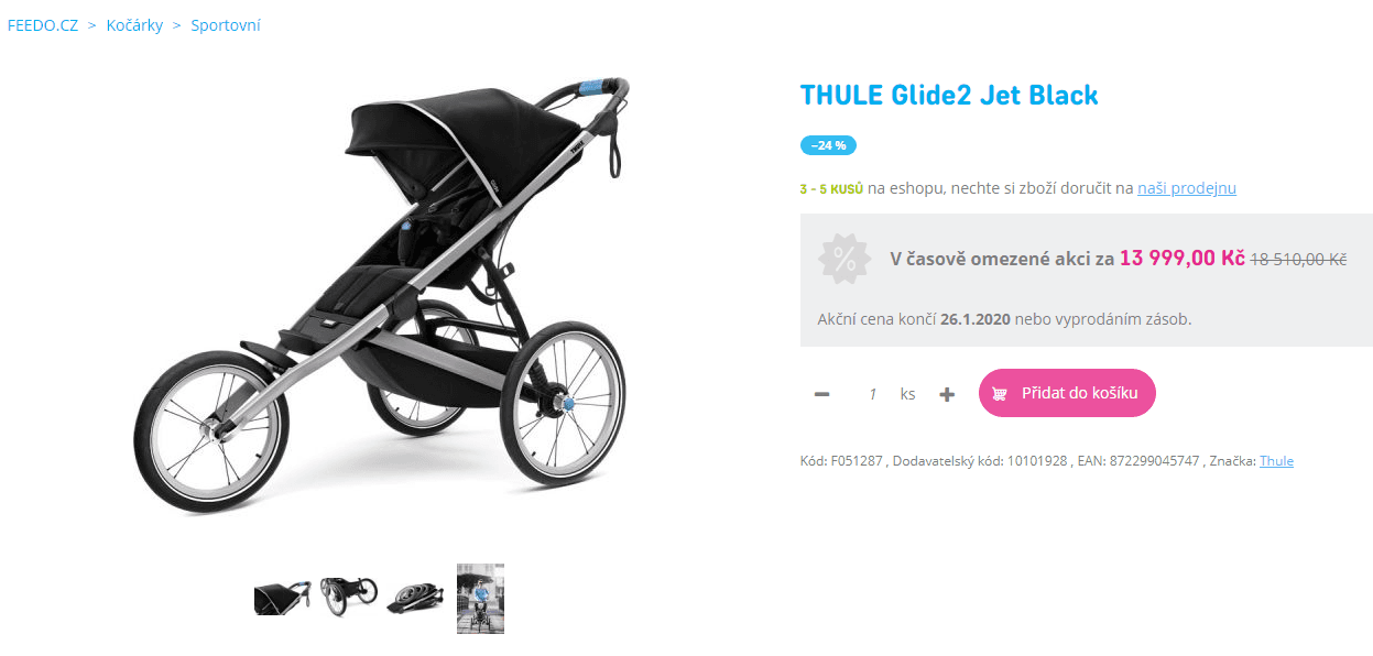 Kočárek na běhání THULE Glide2 Jet