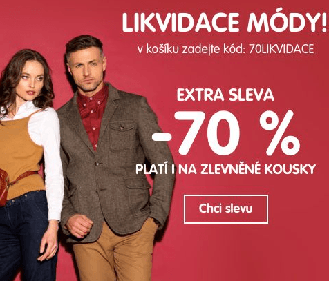 Extra sleva 70% na módu a doplňky