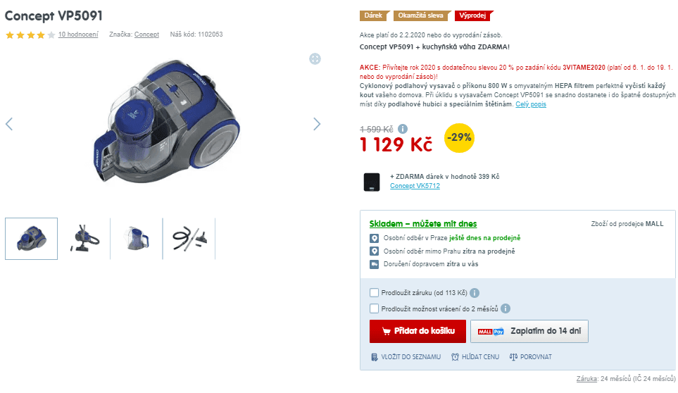 Cyklonový vysavač Concept