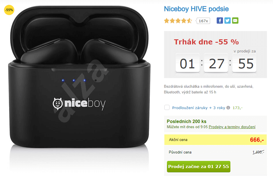 BT sluchátka Niceboy Hive podsie