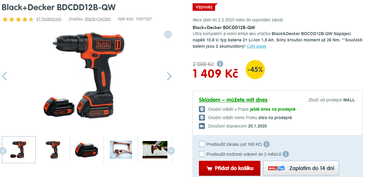 AKU vrtačka/šroubovák Black & Decker
