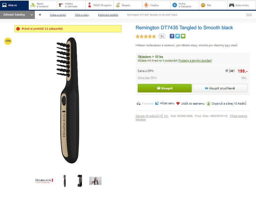 Hřeben rozčesávací Remington