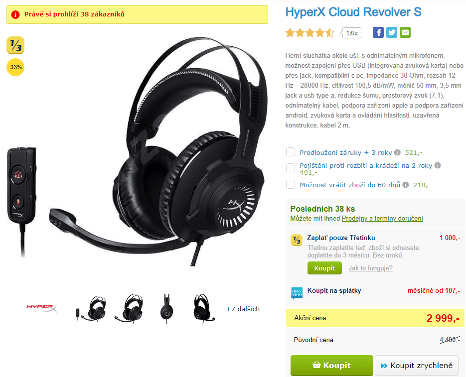 Herní sluchátka HyperX Cloud Revolver S