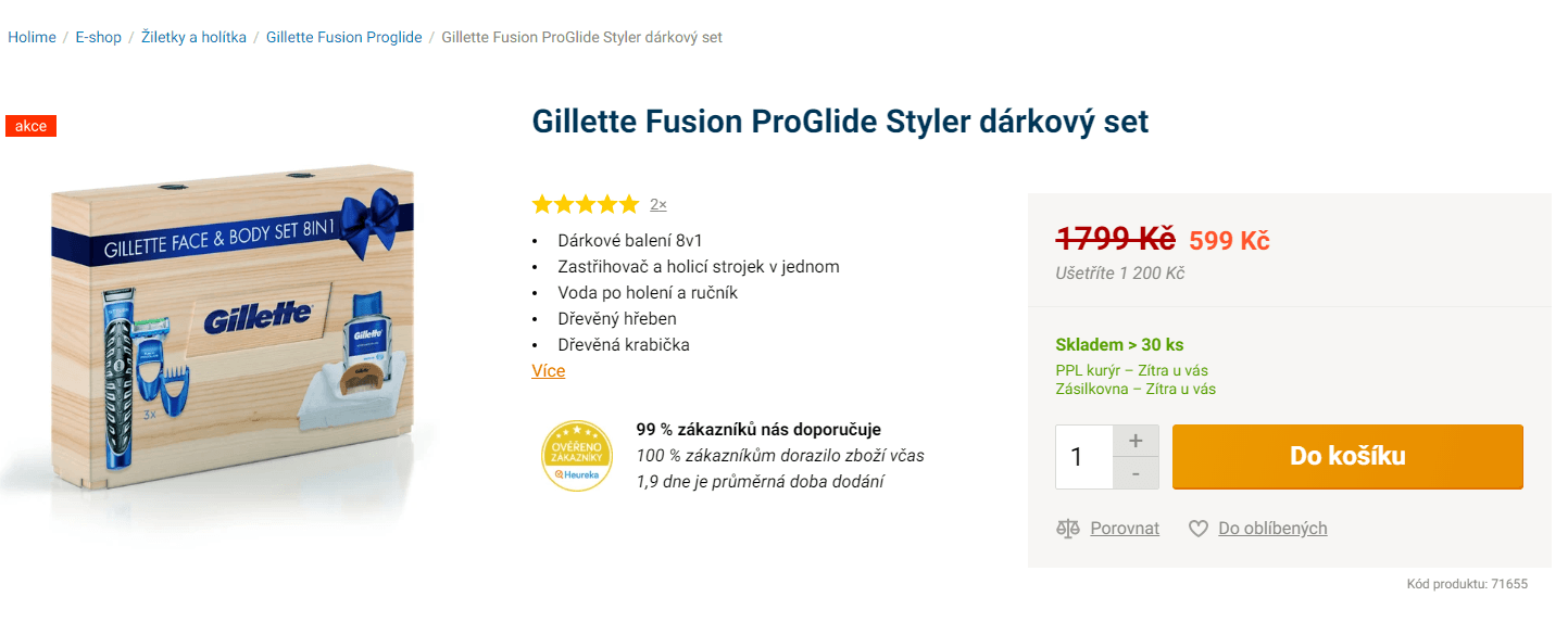 Dárková krabice Gillette, 8v1