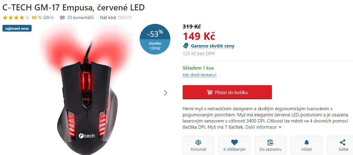 Herní myš C-Tech Empusa