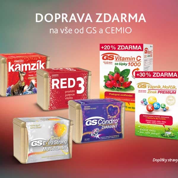 Doprava zadarmo na produkty GS a Cemio