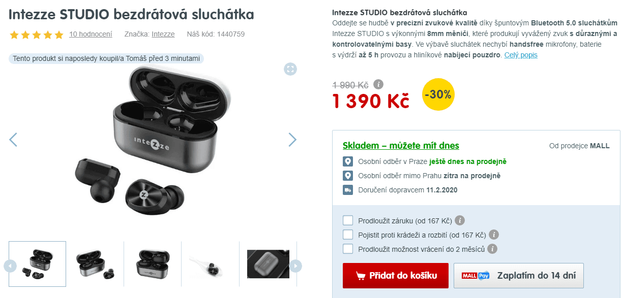 Sportovní BT sluchátka Intezze STUDIO