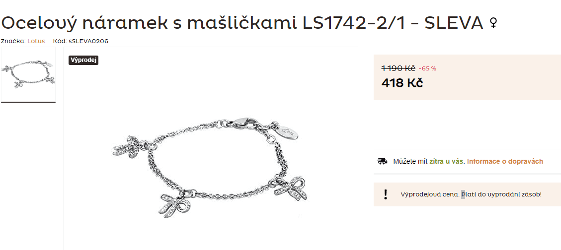 Ocelový náramek Lotus LS1742-2/1