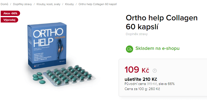Doplněk Ortho help Collagen 60 kapslí