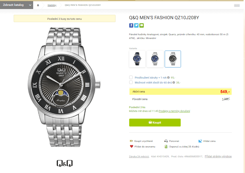 Pánské hodinky Q&Q QZ10J208Y