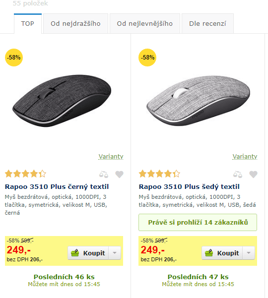 Bezdrátová myš Rapoo 3510 Plus