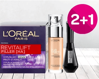 Akce 2+1 na kosmetiku L'Oréal Paris