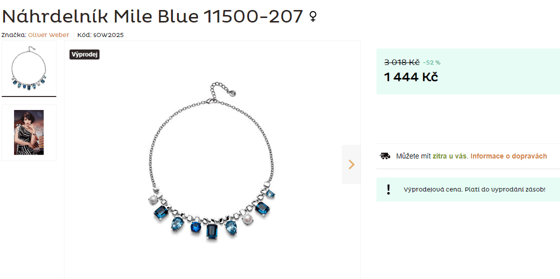 Náhrdelník Oliver Weber Mile Blue