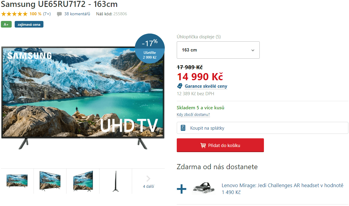 Ultra HD Smart TV, HDR, 163cm, Samsung