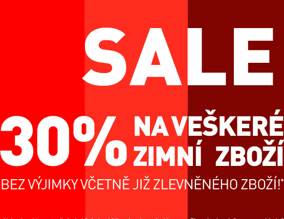 Sleva 30% na zimní zboží (i zlevněné)