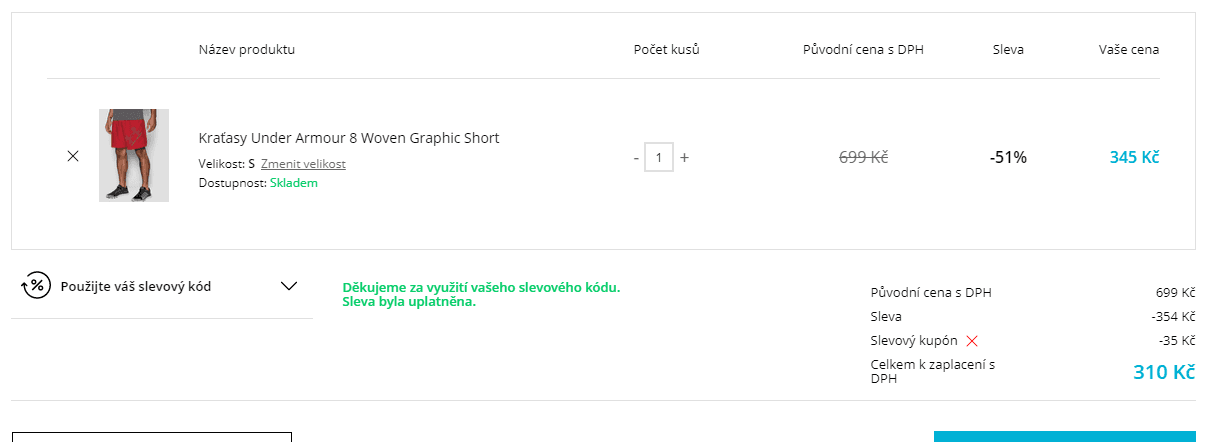 Extra sleva 10% na výprodej Under Armour