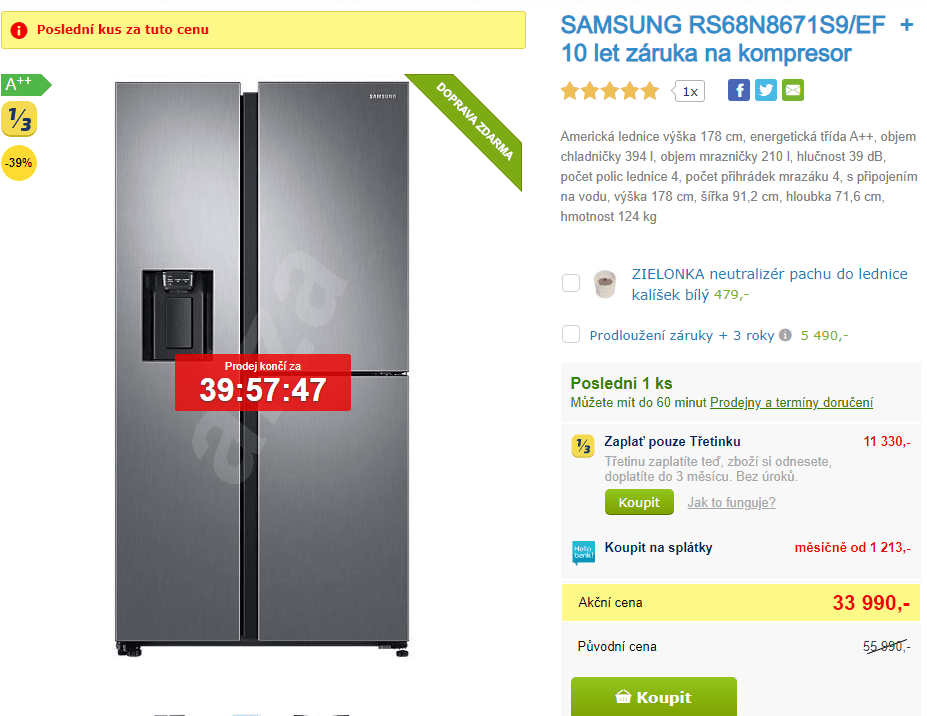Samsung, 604 litrů, led, voda, A++