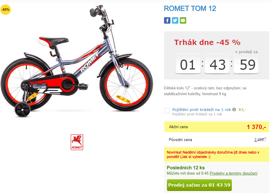 Dětské kolo ROMET TOM 12"