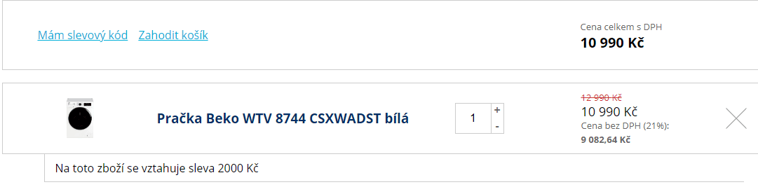 Parní pračka Beko, 8kg, 1400 ot., A+++