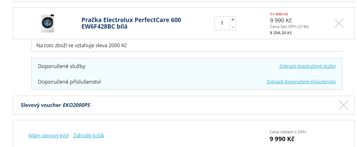 Pračka Electrolux, 8kg, A++, 1200 ot/min