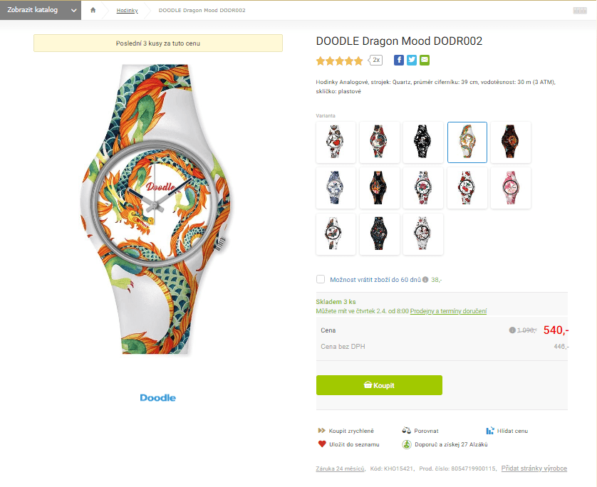 Unisex designové hodinky Doodle