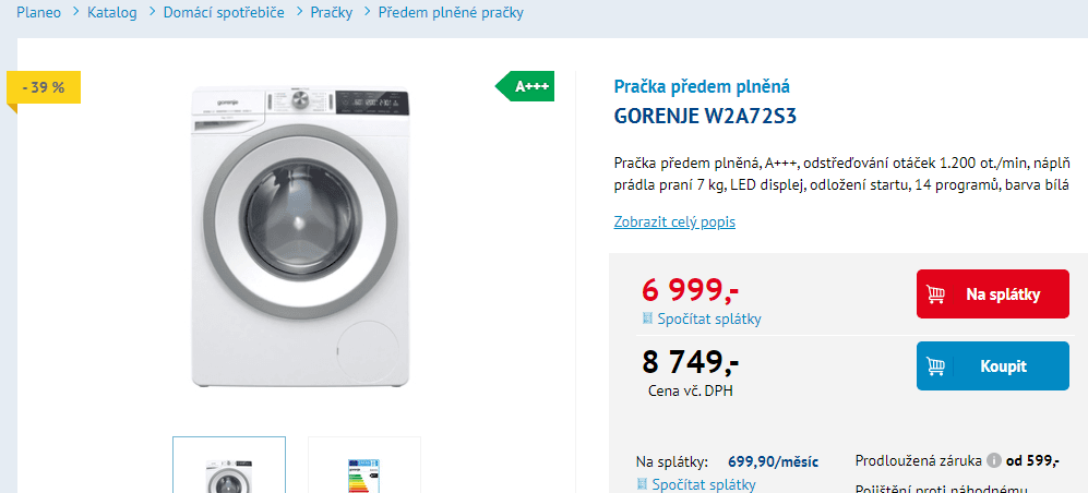 Pračka Gorenje, 7kg, 1200 ot., A+++
