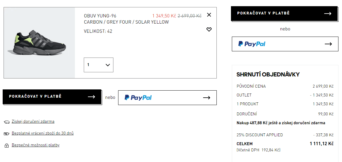 Extra sleva 25% outlet Adidas 