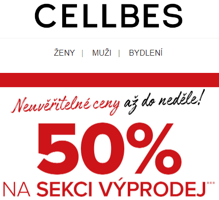 Extra sleva 50% na výprodej Cellbes