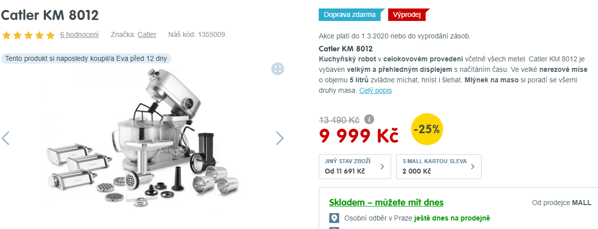 Profesionální kuchyňský robot Catler KM 8012