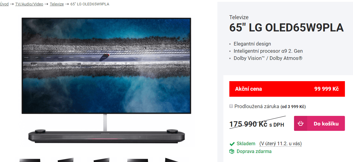OLED 4K, subwoofer, Atmos,164cm, LG