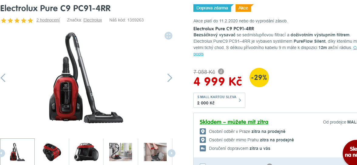 Bezsáčkový vysavač Electrolux, 7 filtrací