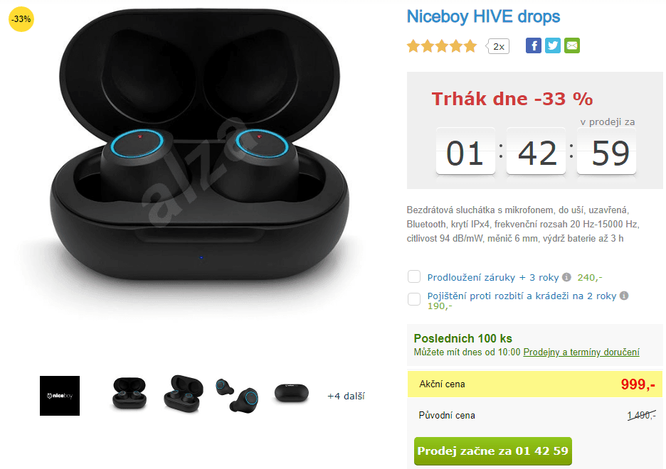 BT sluchátka Niceboy HIVE drops