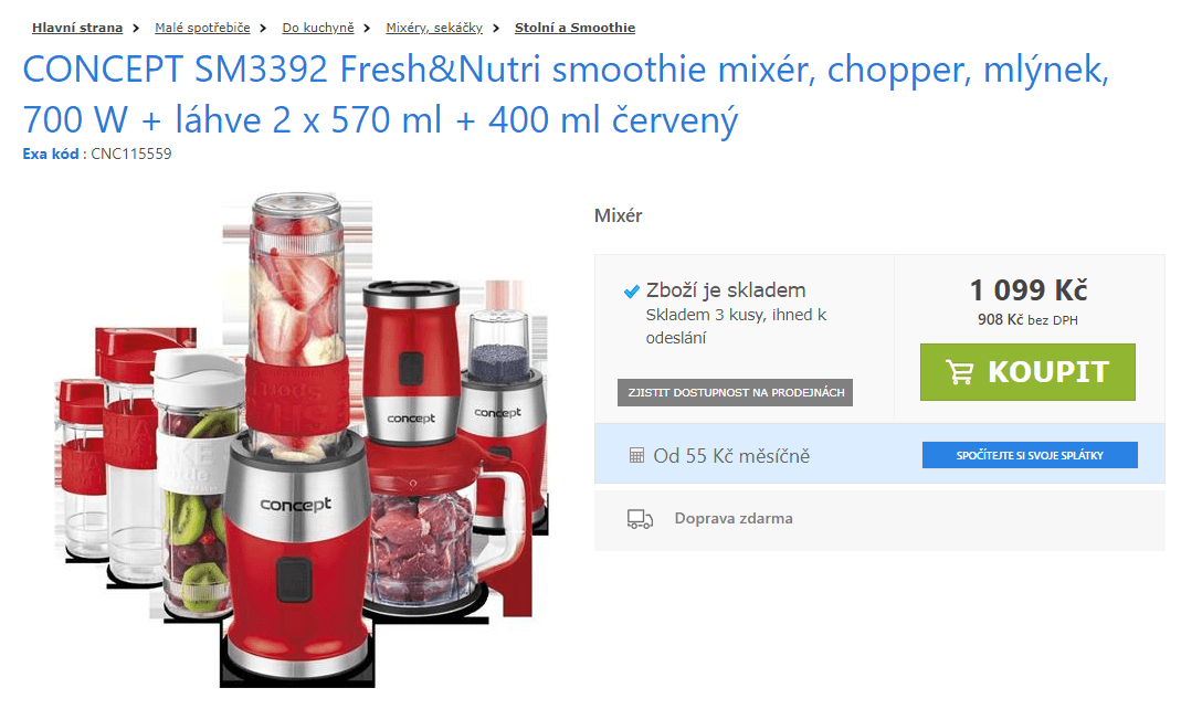 Multifunkční mixér Concept Nutri Fresh