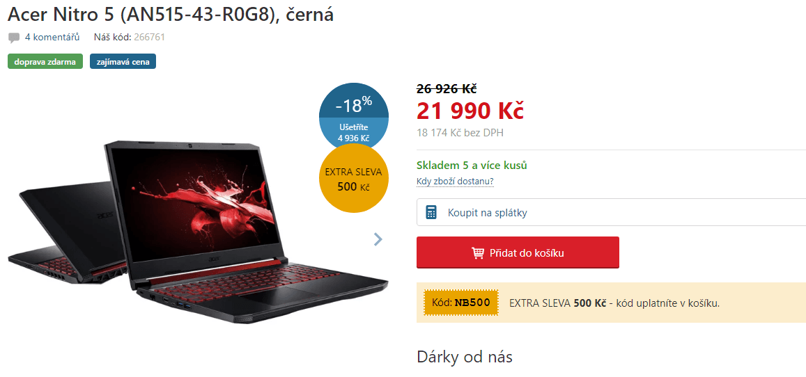 Nitro, 4GHz, 16GB RAM, 4GB grafika, 15,6"