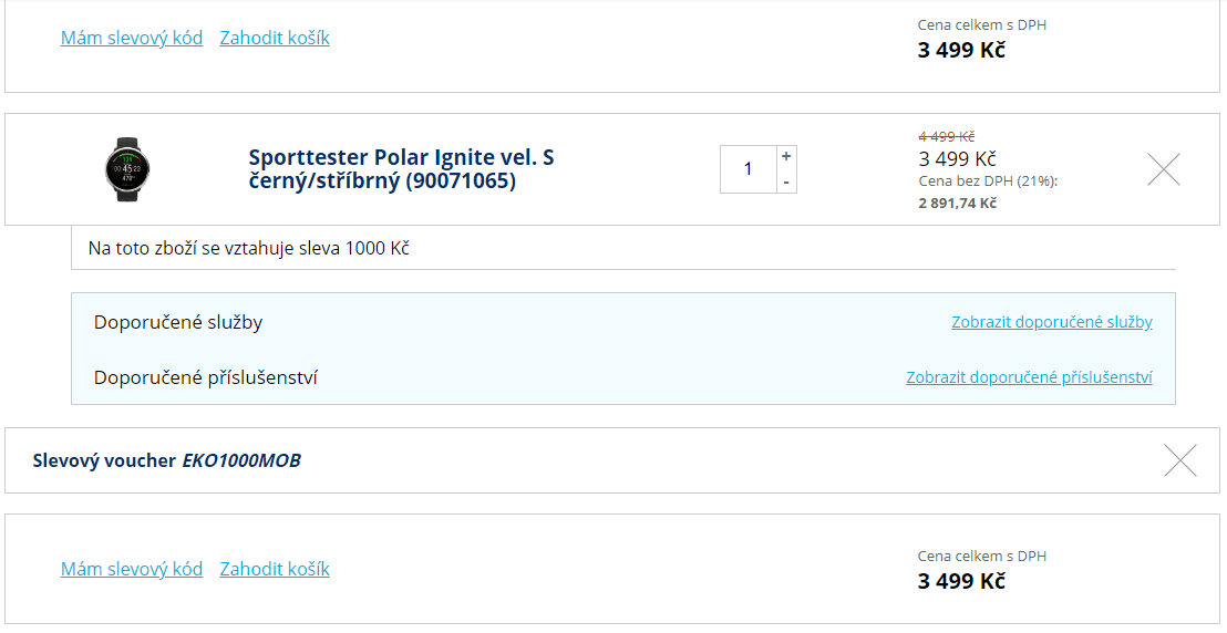 Sporttester Polar Ignite vel. S