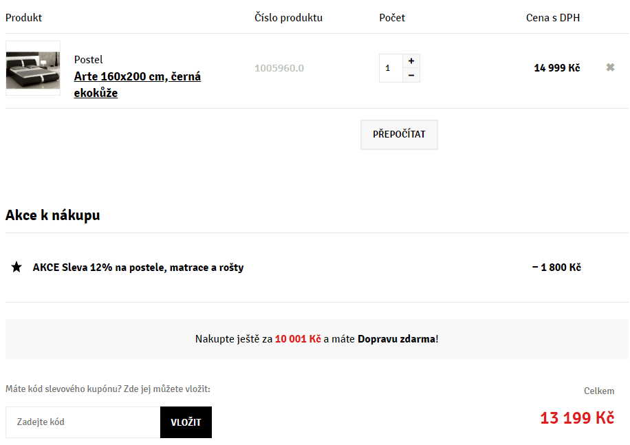 Extra -12% na postele, matrace a rošty