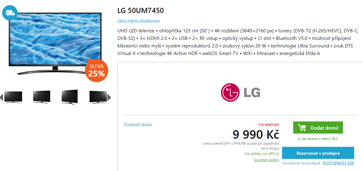 Ultra HD Smart TV, HDR, 125cm, LG