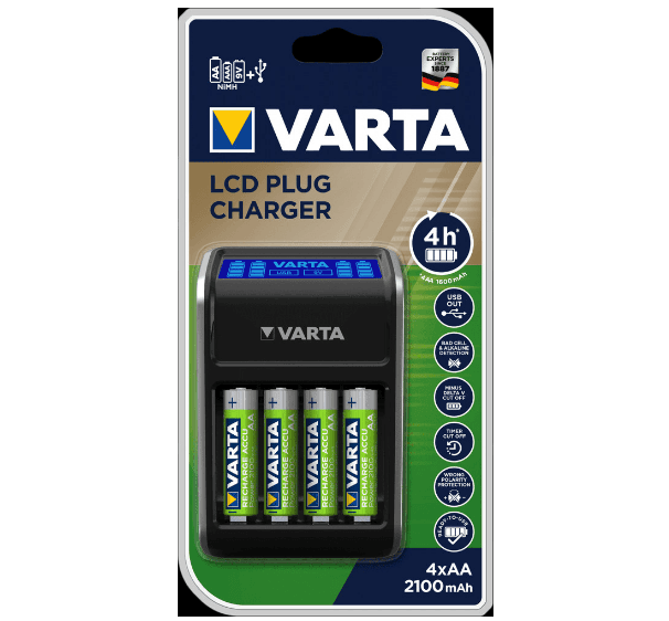 Nabíječka baterii Varta + 4x AA  2100mAh baterie