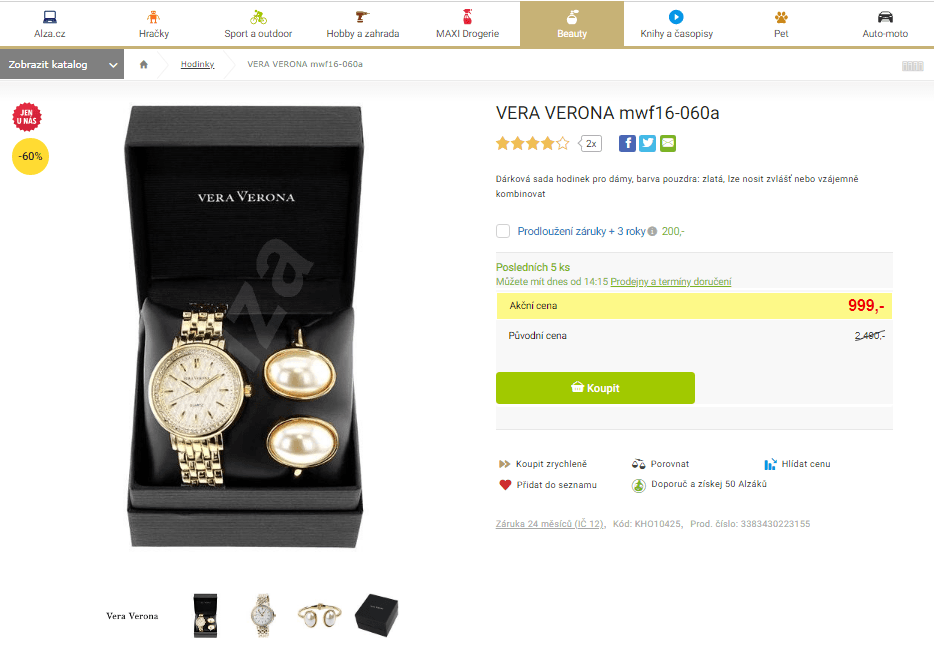 Dárková sada hodinky, náramek Vera Verona