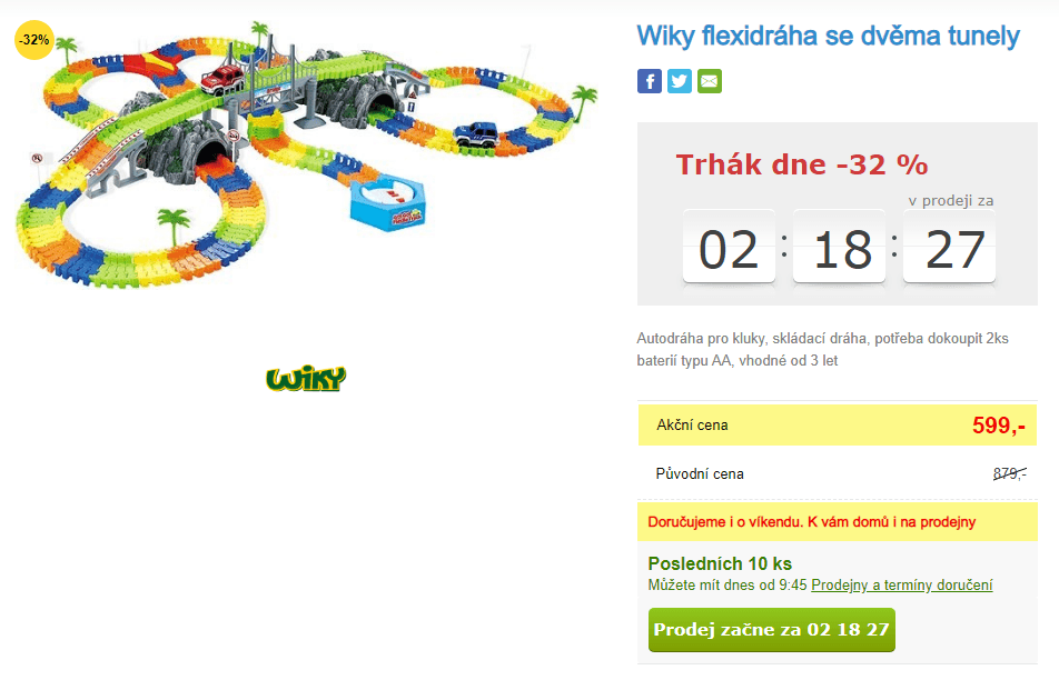 Autodráhu Wiky flexidráha, 2 tunely a auta