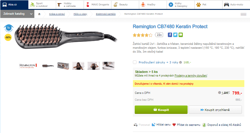 Žehlicí kartáč 2v1 Remington