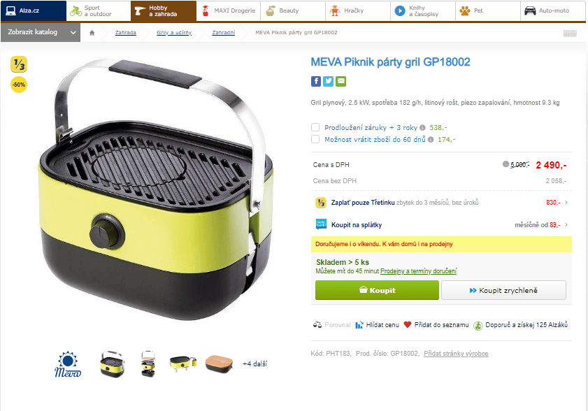 Piknik párty gril plynový MEVA