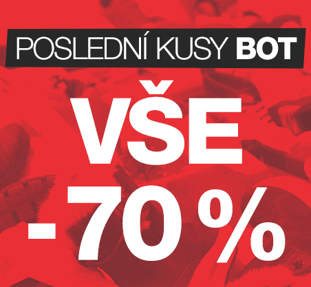 Sleva až 70% na poslední páry bot