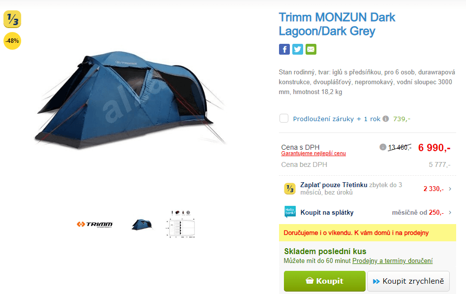 Rodinný stan Trimm Monzun, 6 osob