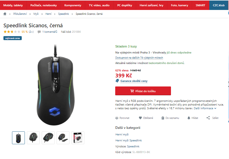 Herní myš Speedlink Sicanos