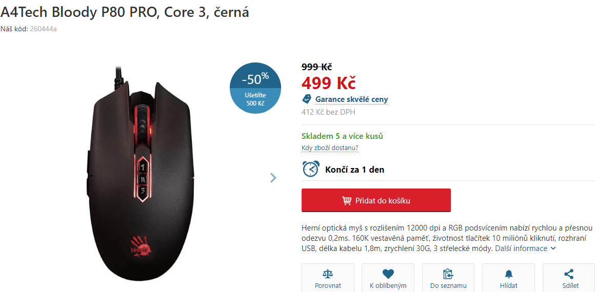 Herní myš A4Tech Bloody P80 PRO