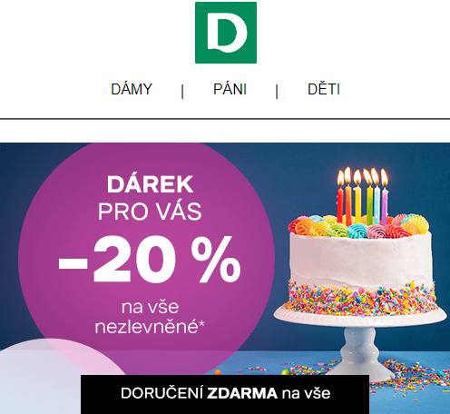 Sleva 20% na vše + doprava zdarma